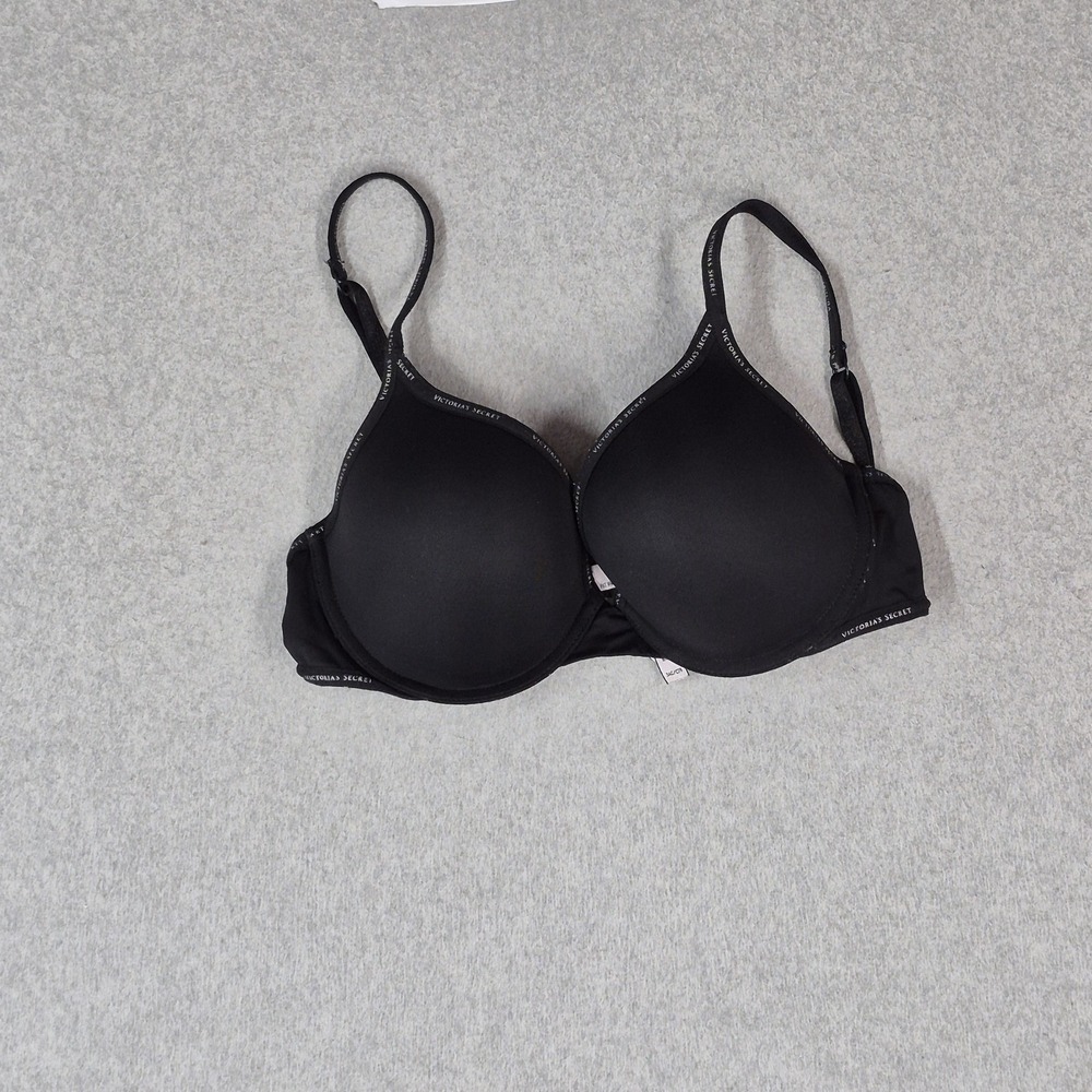 Victoria's Secret Women Bra 34C Black T Shirt Push Up Full Coverage